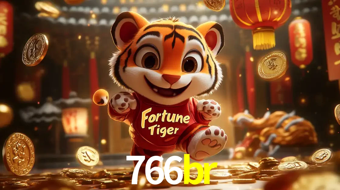 O alegre personagem do Fortune Tiger correndo sobre um caminho de moedas de ouro, simbolizando os grandes prêmios e a diversão do popular jogo de slot do 766br.